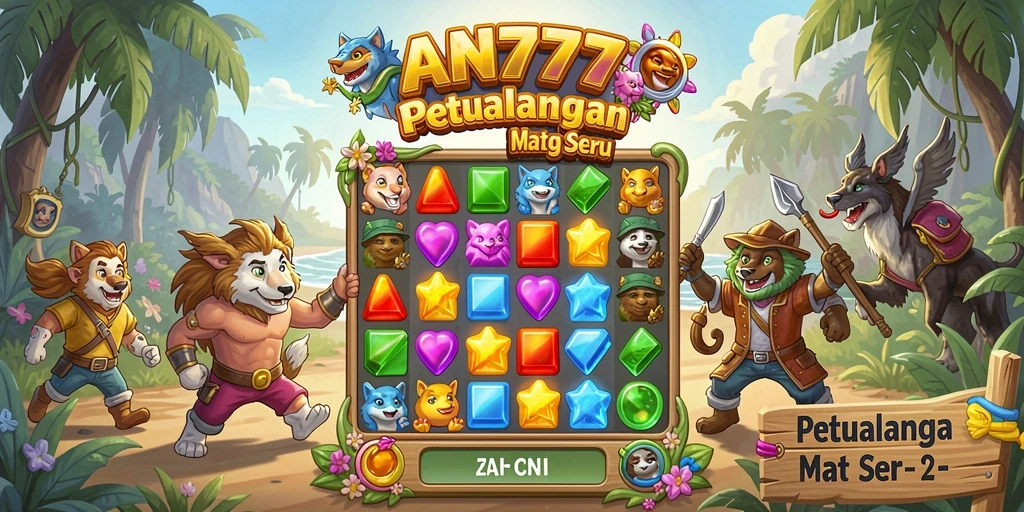 Tangkapan layar gameplay Match-3 yang menampilkan kombinasi warna-warni.