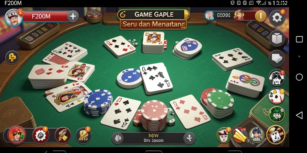 Tampilan gameplay F200M yang menarik dan seru saat bermain Gaple.