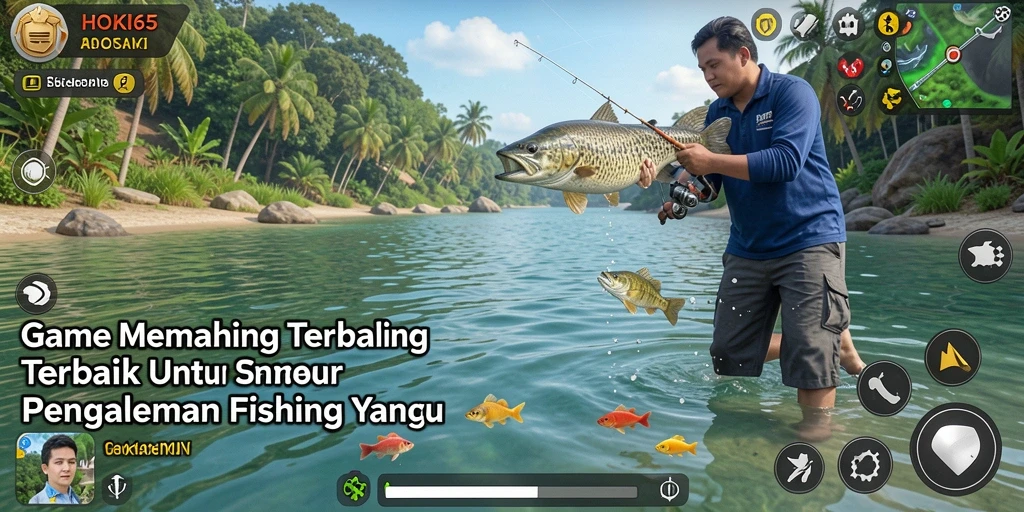 Tampilan menarik dari gameplay memancing HOKI65 yang seru.