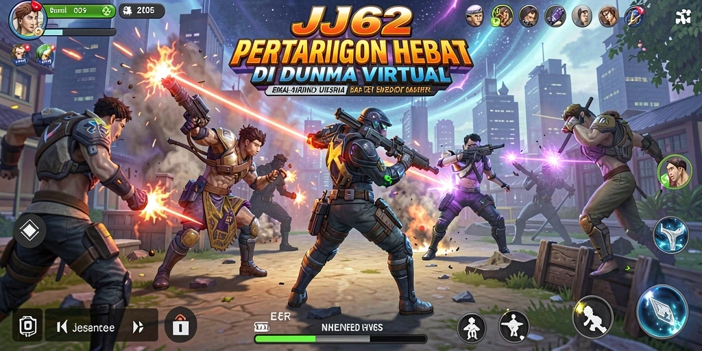 Tampilan gameplay seru dalam pertarungan melawan karakter unik.
