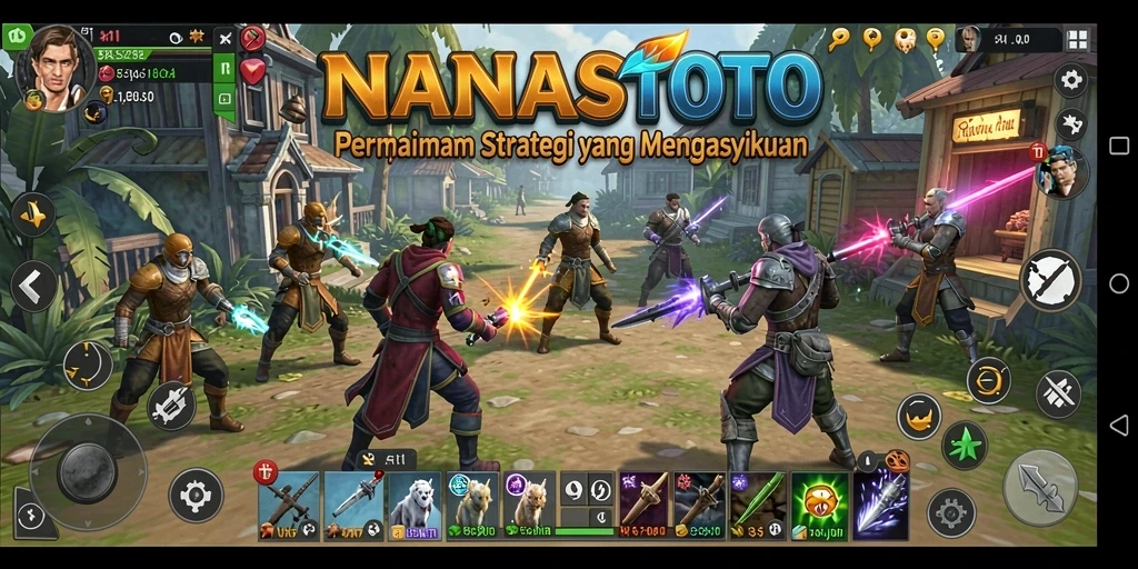 Tampilan gameplay NANASTOTO yang menegangkan dan strategis.