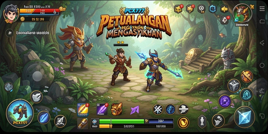 Tampilan gameplay menarik di dunia RPG PCX777.