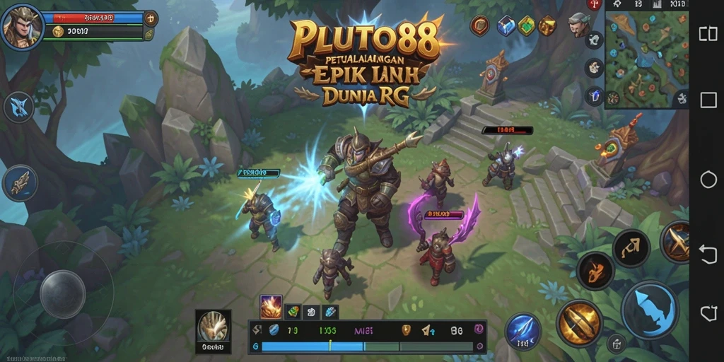 Tampilan gameplay PLUTO88 yang menampilkan aksi RPG penuh warna.