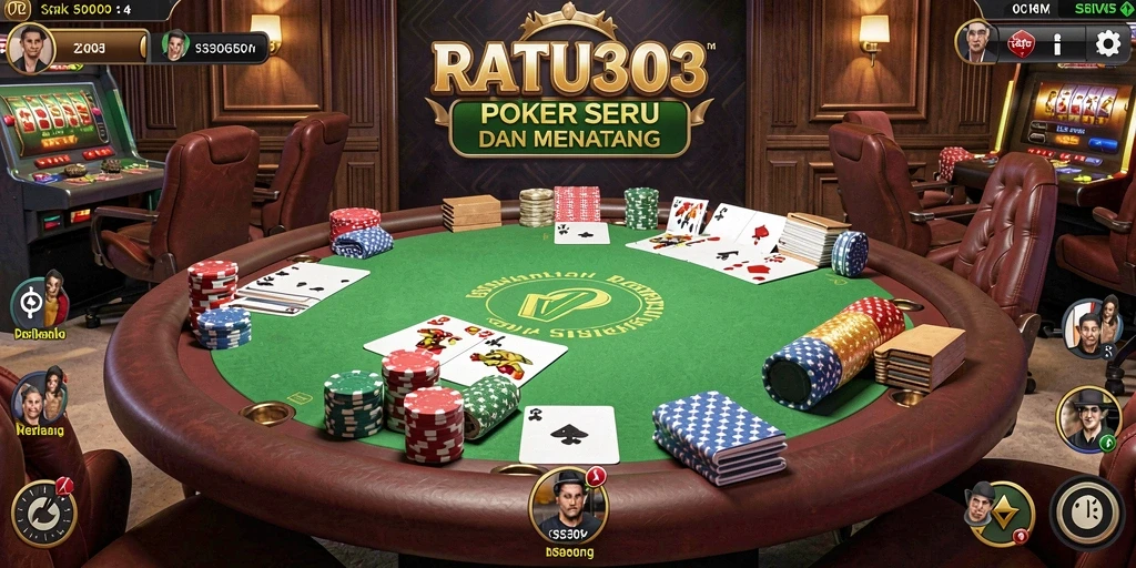 Screenshot gameplay menampilkan aksi seru permainan Poker RATU303.