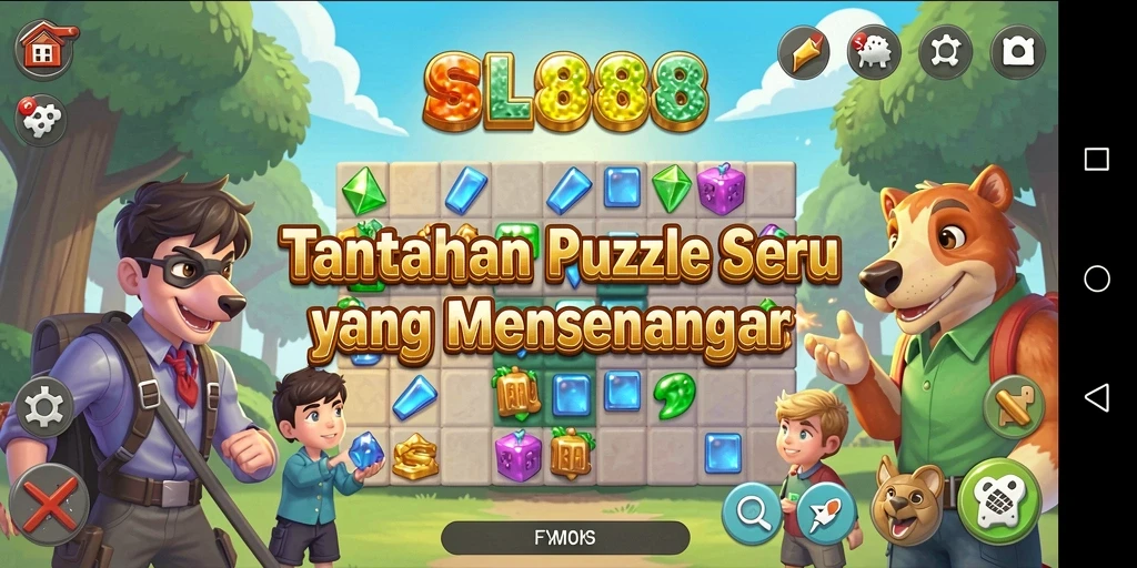 Screenshot menunjukkan gameplay menarik dan tantangan puzzle dalam SL888.