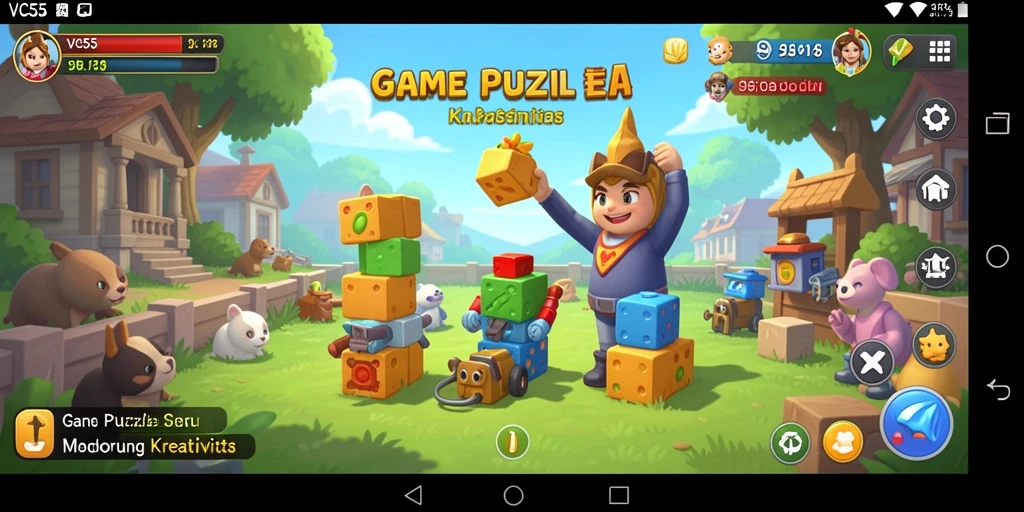 Screenshot gameplay VC55 menampilkan tantangan puzzle yang menarik.
