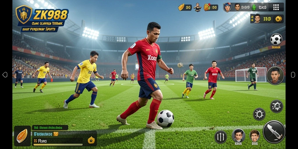 Screenshot ZK988 menunjukkan gameplay seru yang penuh aksi olahraga.